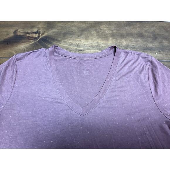 Lululemon Love Crew Short Sleeve V- Neck Size Medium Speckled Chai SCHI / WHT - Picture 2 of 7